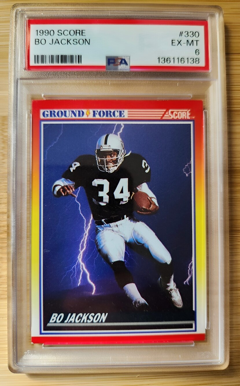 SCORE 1990 Score Ground Force Bo Jackson #330 PSA 6 EX-MT Graded Card